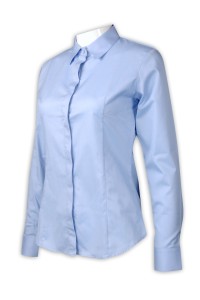 R235 團體訂做恤衫款式 自家設計女士長袖修身職業商務正装款 職衣坊恤衫供應商
